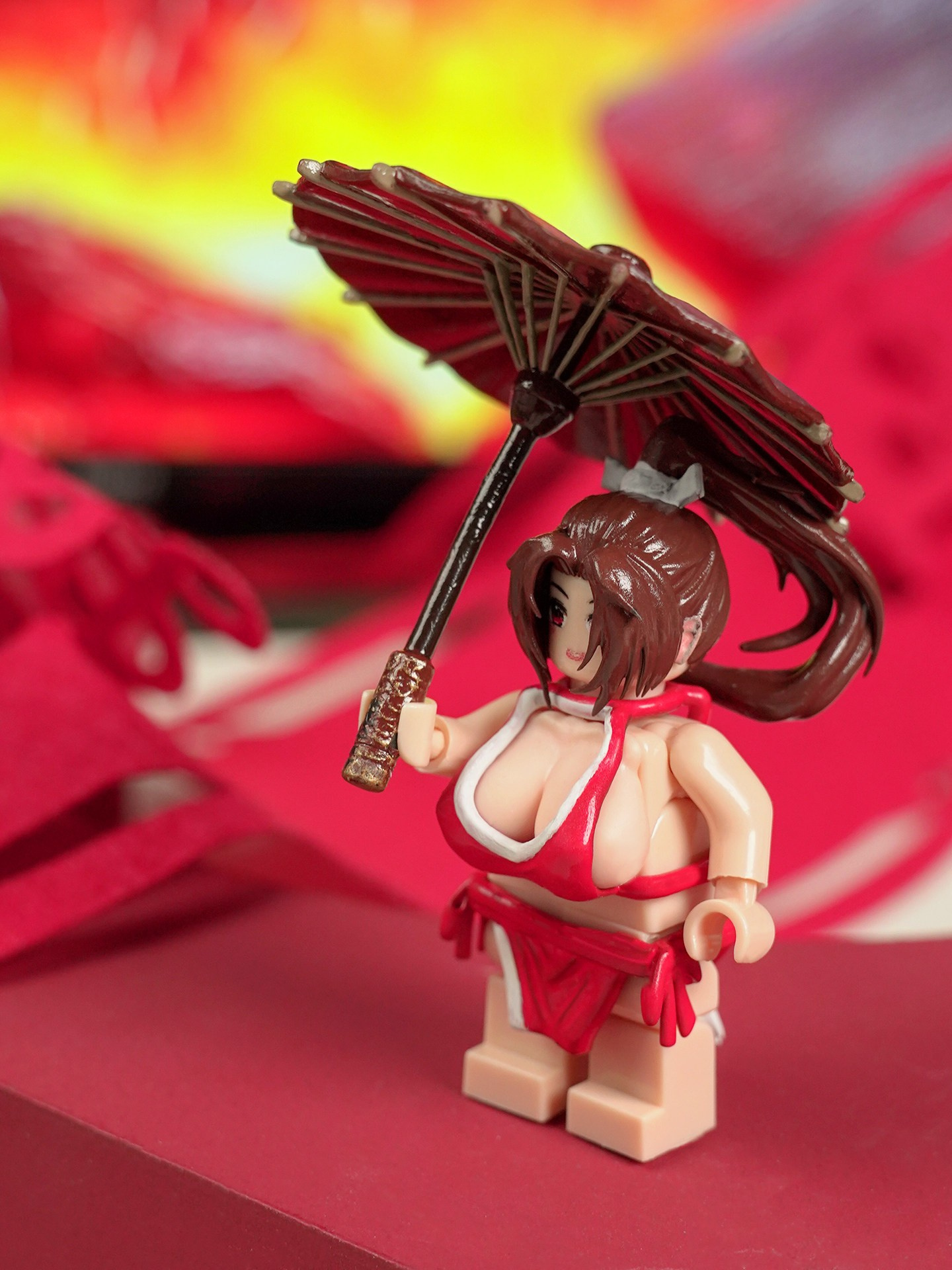 Busty Anime Heroine Brick Figures