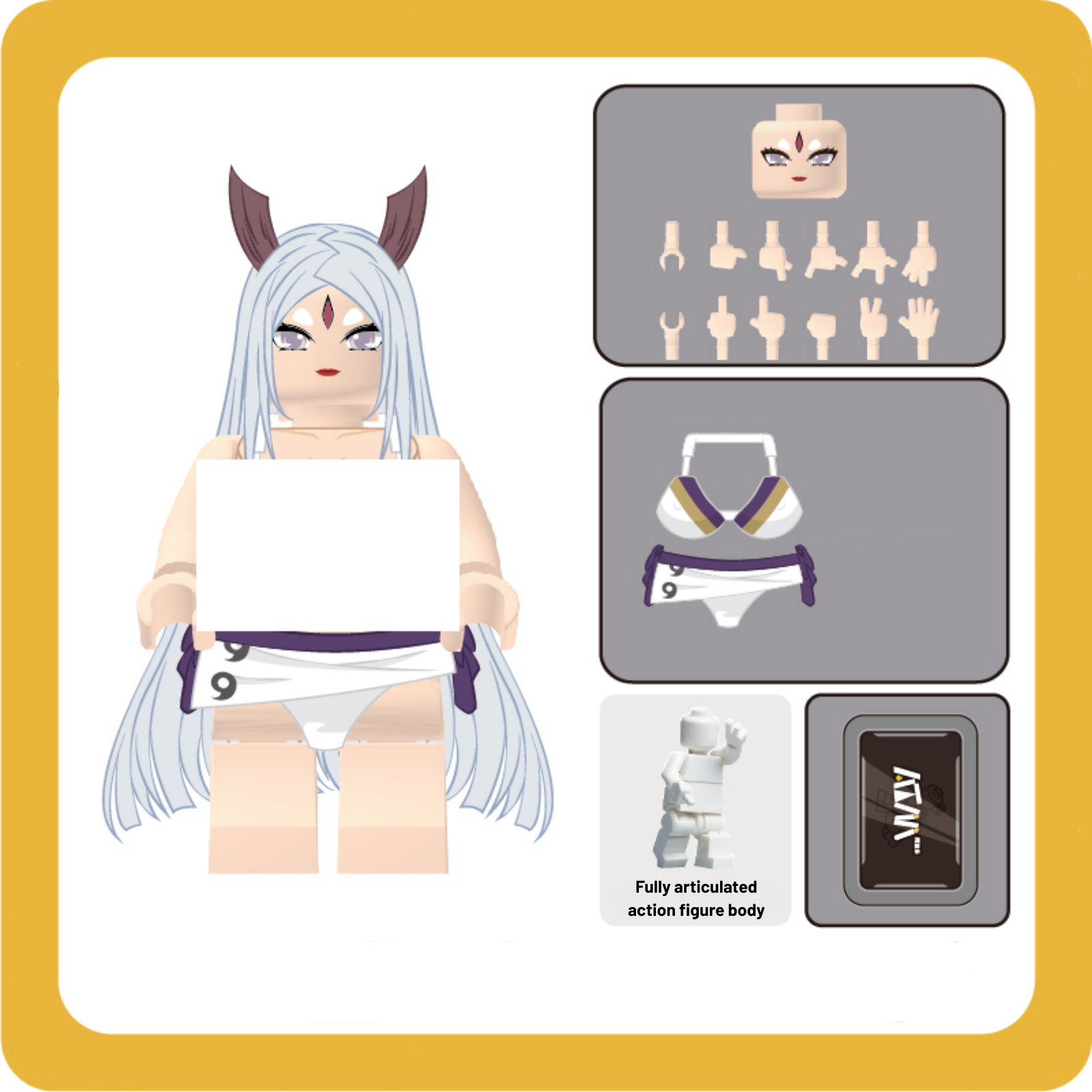 Busty Anime Heroine Brick Figures