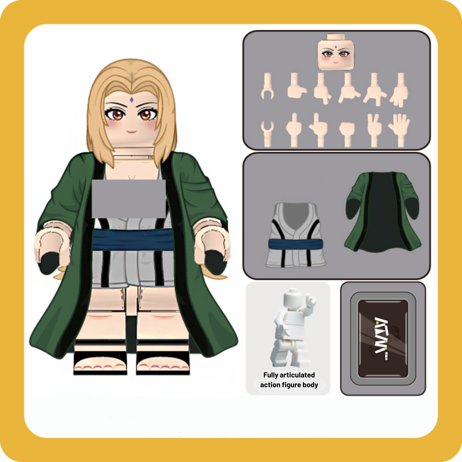 Busty Anime Heroine Brick Figures