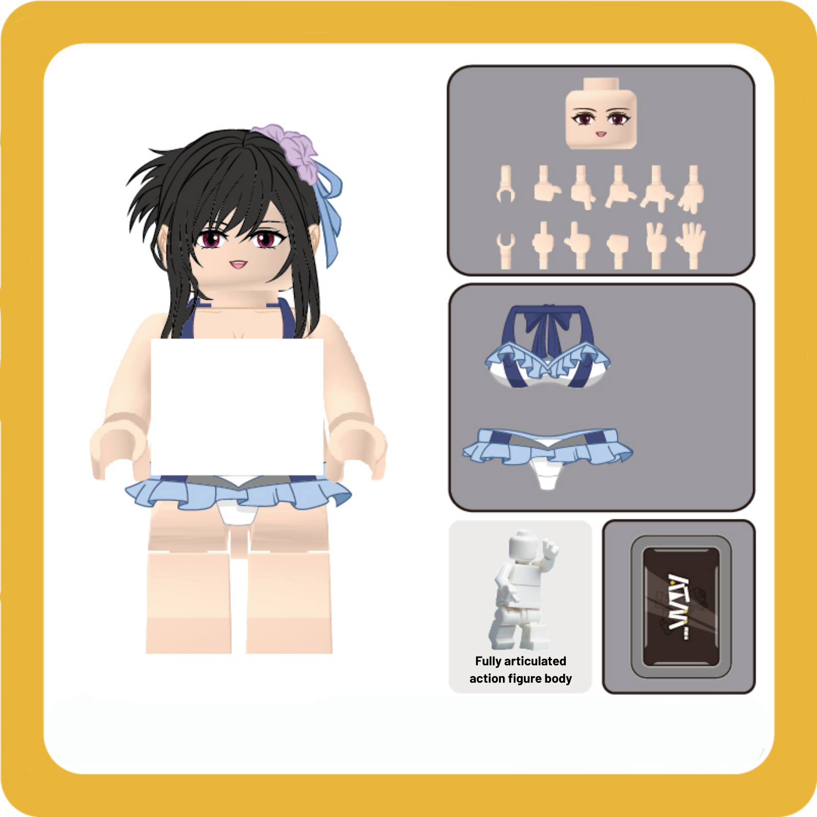 Busty Anime Heroine Brick Figures