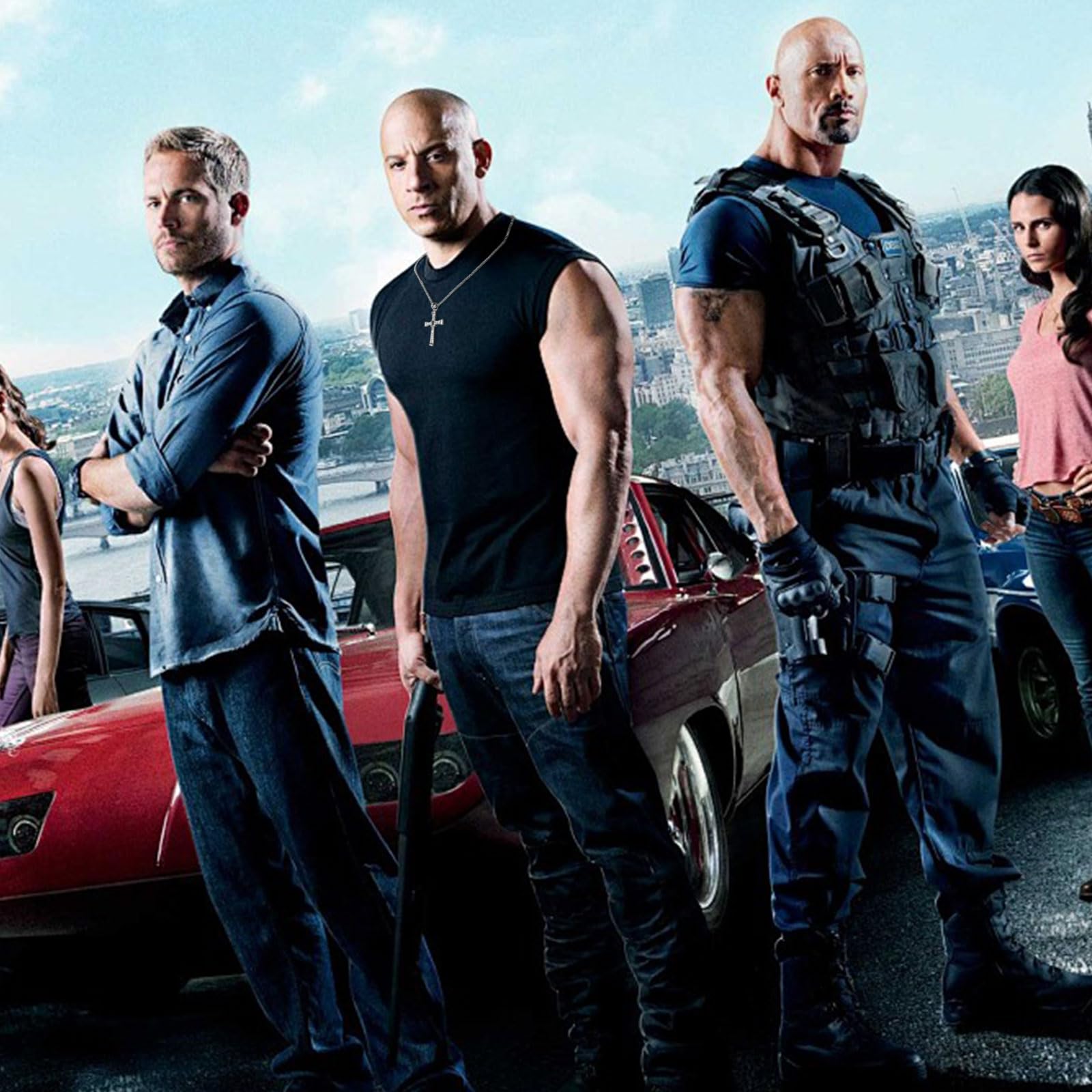 Fast and Furious Necklace, Cross Necklace for Friends and Family