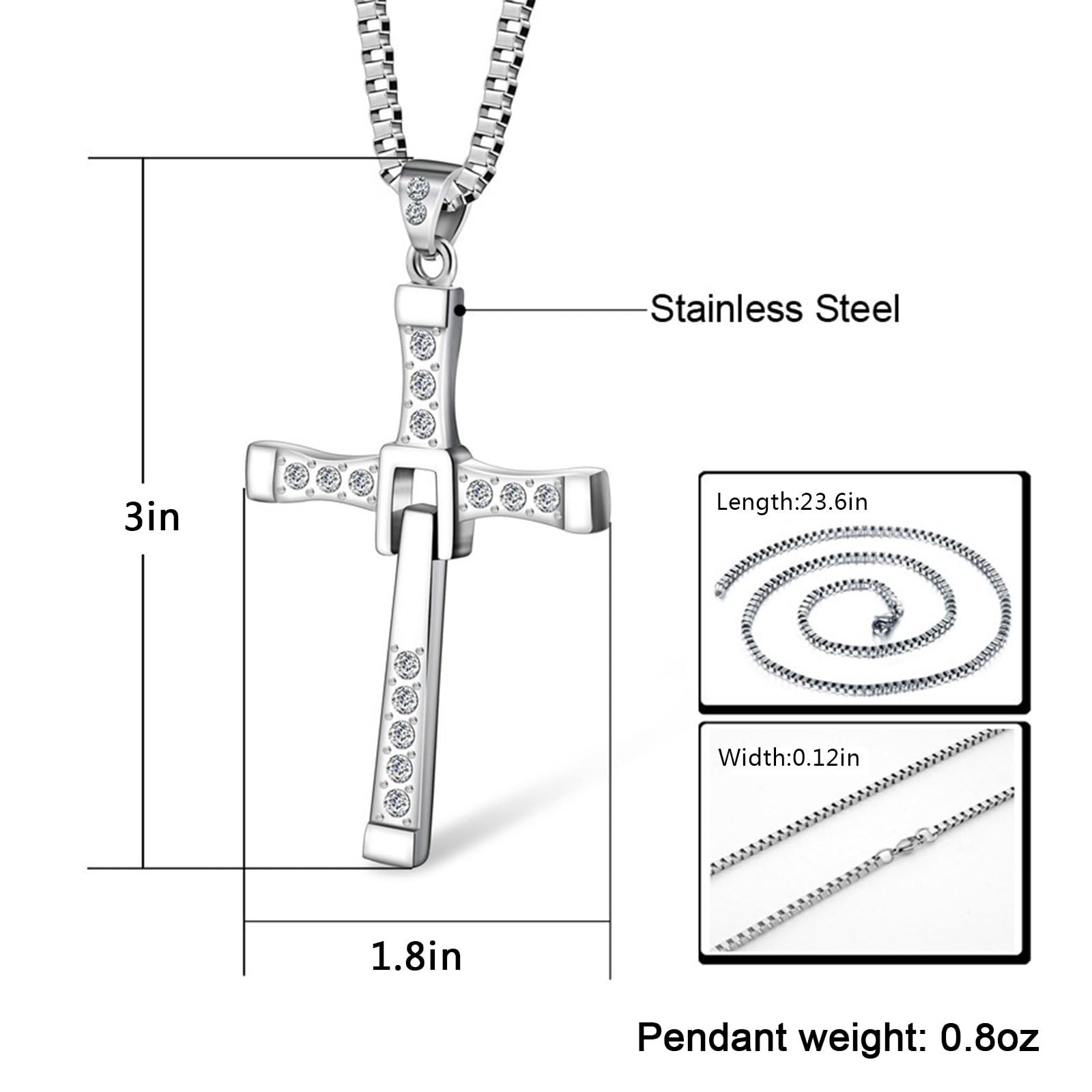 Fast and Furious Necklace, Cross Necklace for Friends and Family