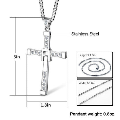 Fast and Furious Necklace, Cross Necklace for Friends and Family
