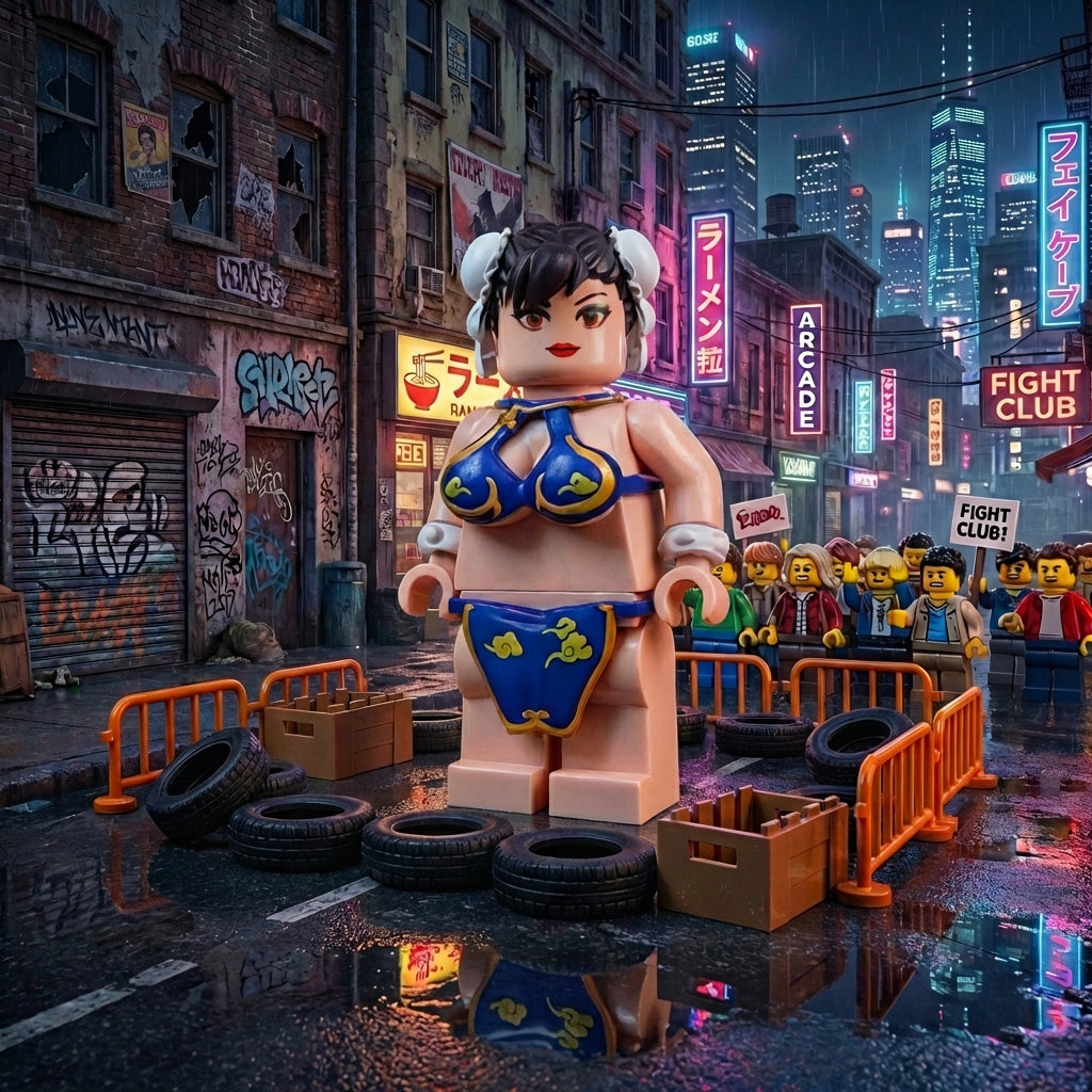 Busty Anime Heroine Brick Figures