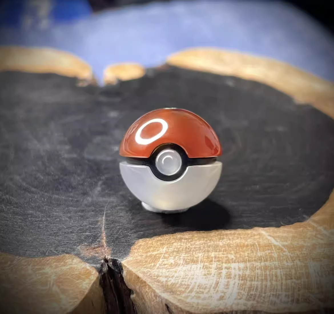 Handmade Carved Agate - Pokemon Ball