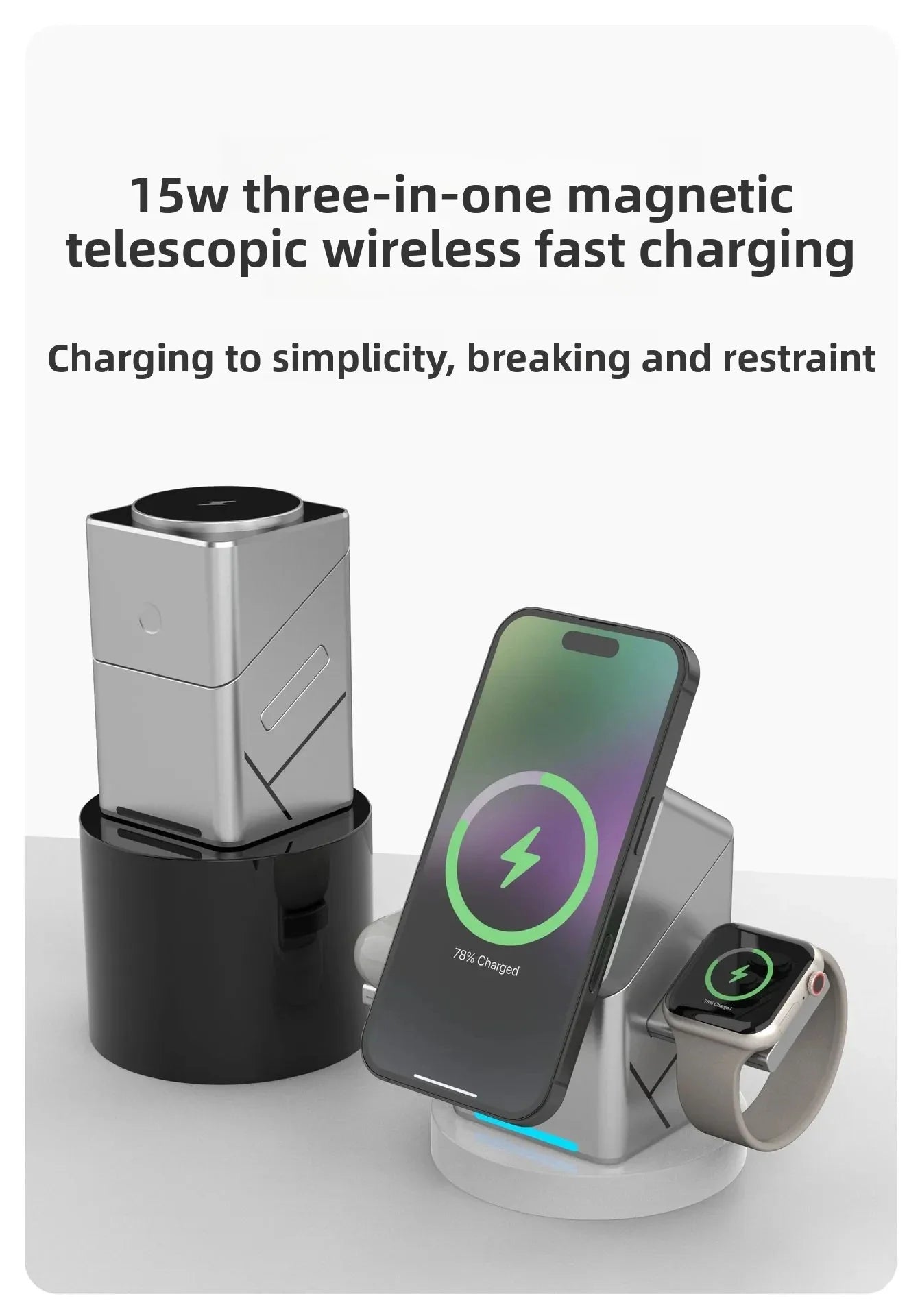 3-in-1 Foldable Magnetic Wireless Charging Station