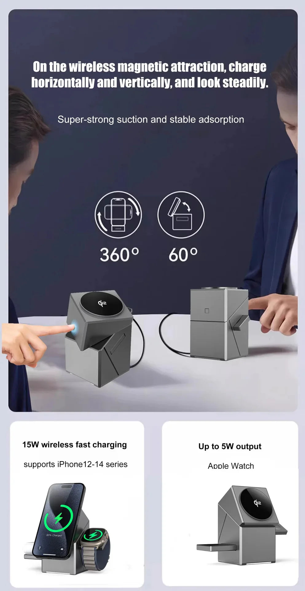 3-in-1 Foldable Magnetic Wireless Charging Station