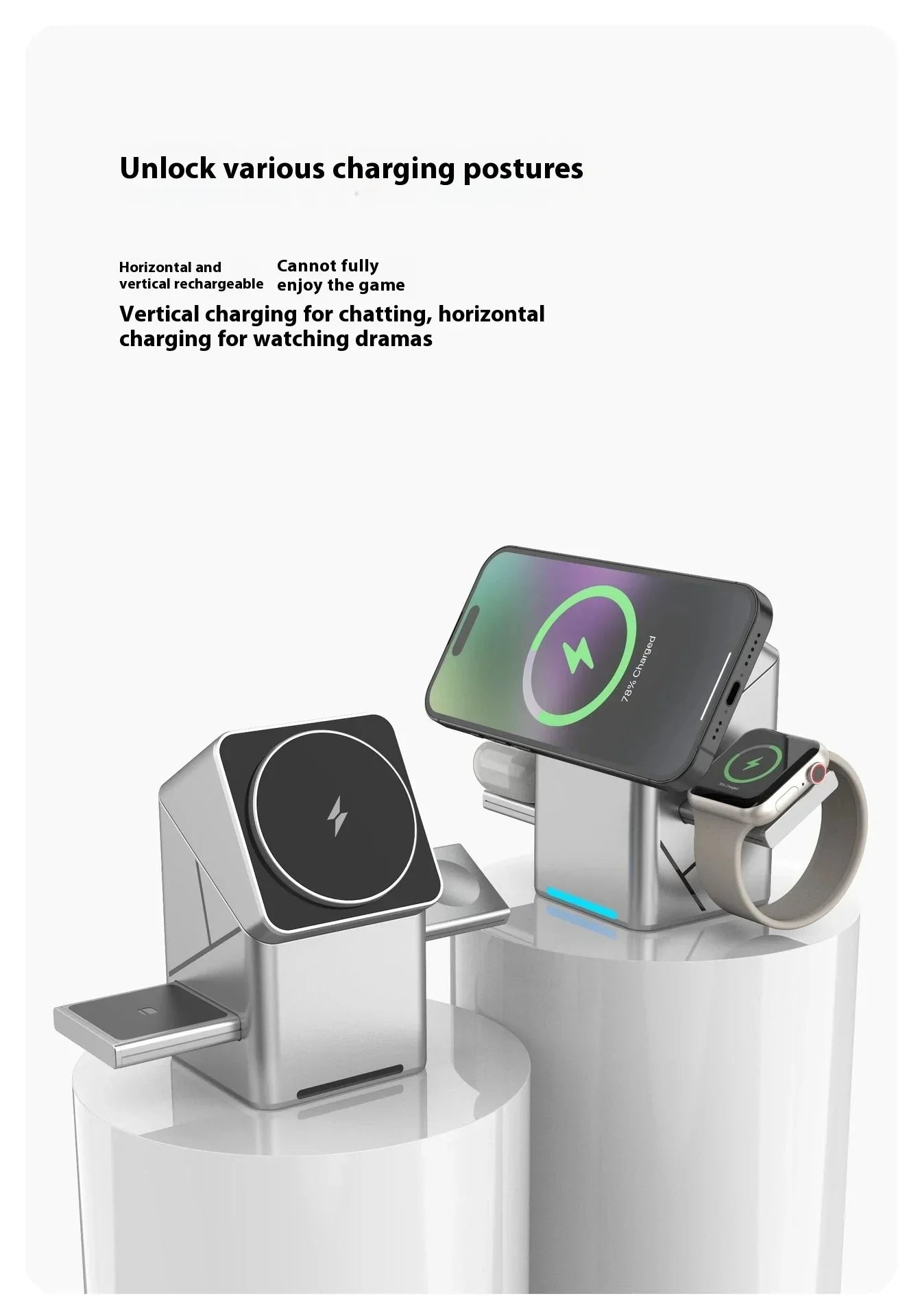 3-in-1 Foldable Magnetic Wireless Charging Station