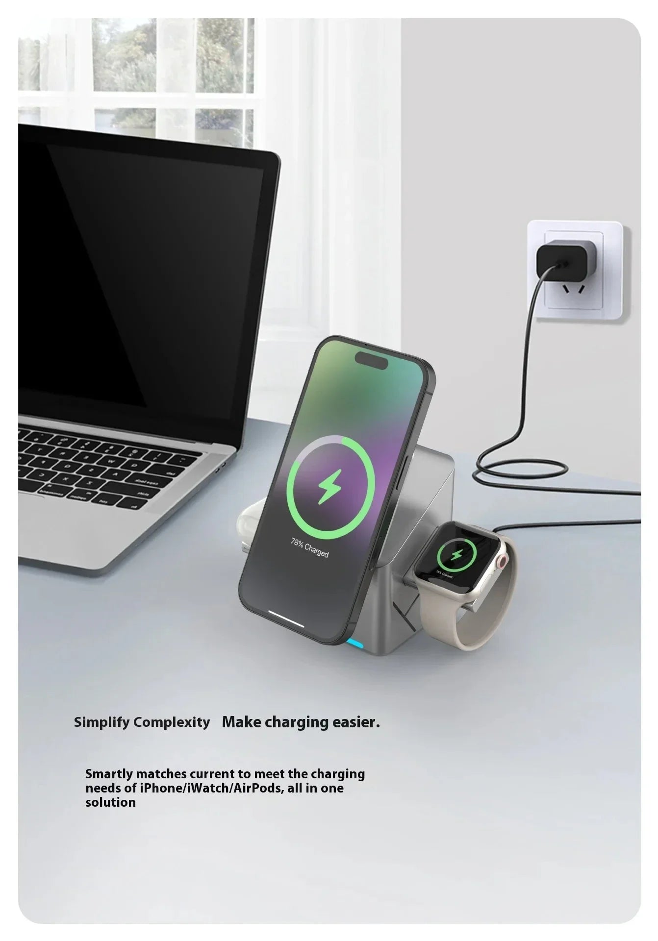 3-in-1 Foldable Magnetic Wireless Charging Station