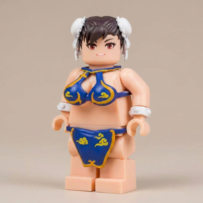 Busty Anime Heroine Brick Figures