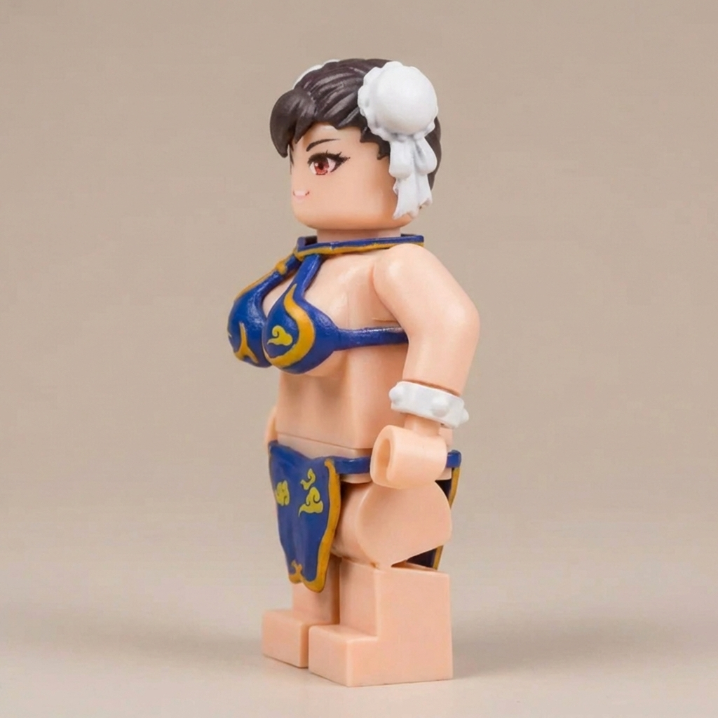 Busty Anime Heroine Brick Figures