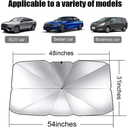 ☂️ Umbrella Windshield Sun Shade – Foldable UV & Heat Protection for Cars