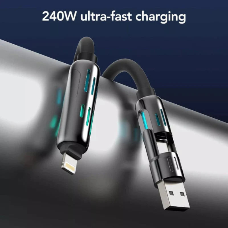 4-in-1 Multi USB Charging Cable 240W 1.5m (5 ft) Pro