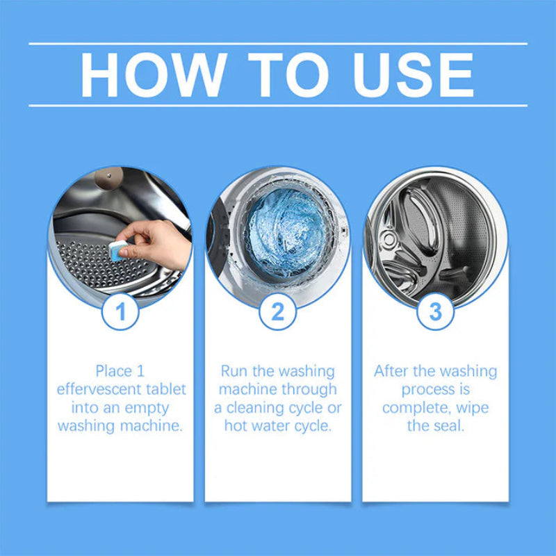 🧼 Washing Machine Cleaner Tablets – Deep Clean, Deodorize & Freshen Your Washer
